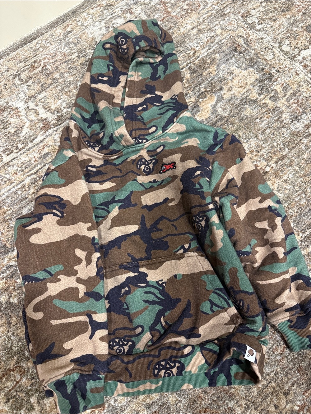Kids Camo Pullover Hoodie - Brown & Green Camo